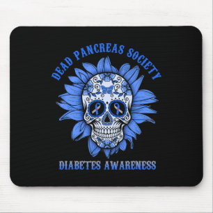 Tapis De Souris Sugar Skull Flower Morts Pancreas Société Diabète