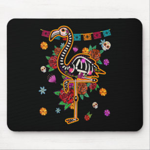 Tapis De Souris Sugar Skull Mexican Flamingo Bone Halloween Day Of