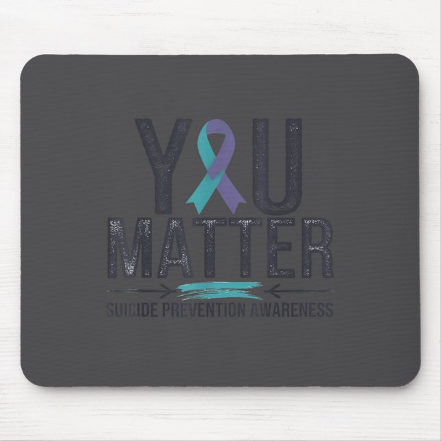 Tapis De Souris Suicide Prevention Awareness Teal &amp; Purple Rib (Devant)