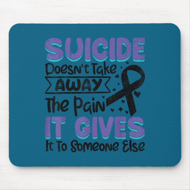 Tapis De Souris Suicide Prevention Awareness Teal &amp; Purple Rib (Devant)