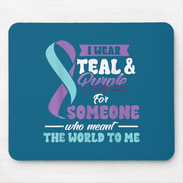 Tapis De Souris Suicide Prevention Wear Teal Purple Someone Meant  (Devant)