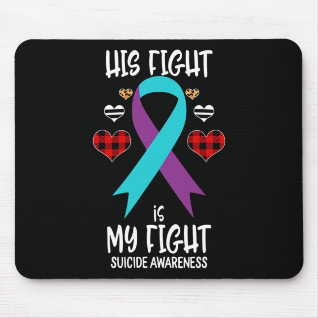 Tapis De Souris Suicide Sensibilisation Ruban Sa Lutte Est Mon Com (Devant)
