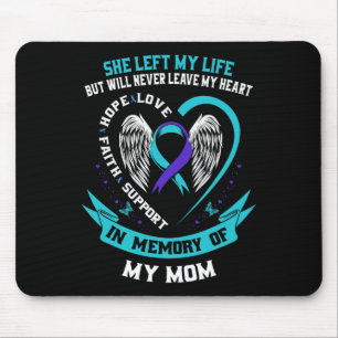 Tapis De Souris Suicide turquoise Et Violet Sensibilisation Ribbon