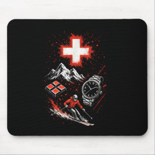 Tapis De Souris Suisse Ski Montagnes Aventure Alpes T-shir