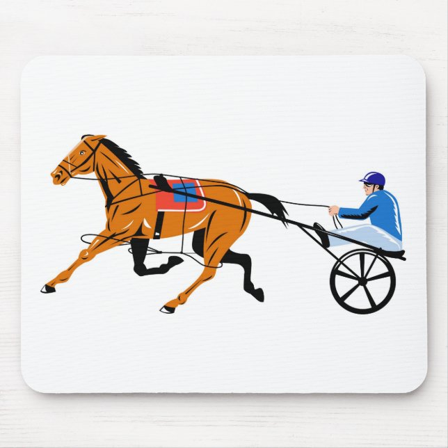 Tapis De Souris sulkies de course de chevaux de chariot de harnais (Devant)