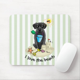 Tapis De Souris Summer Beach Black Lab Labrador Retriever Cute