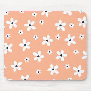 Tapis De Souris Summer Boho White Daisy Flowers