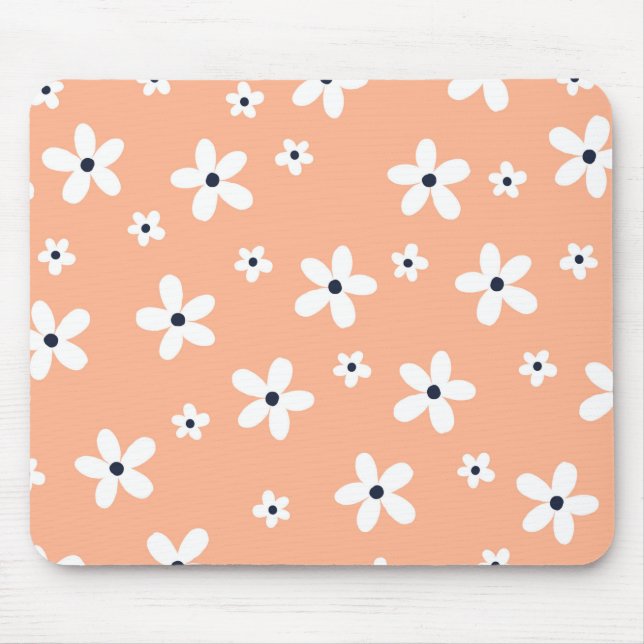 Tapis De Souris Summer Boho White Daisy Flowers (Devant)
