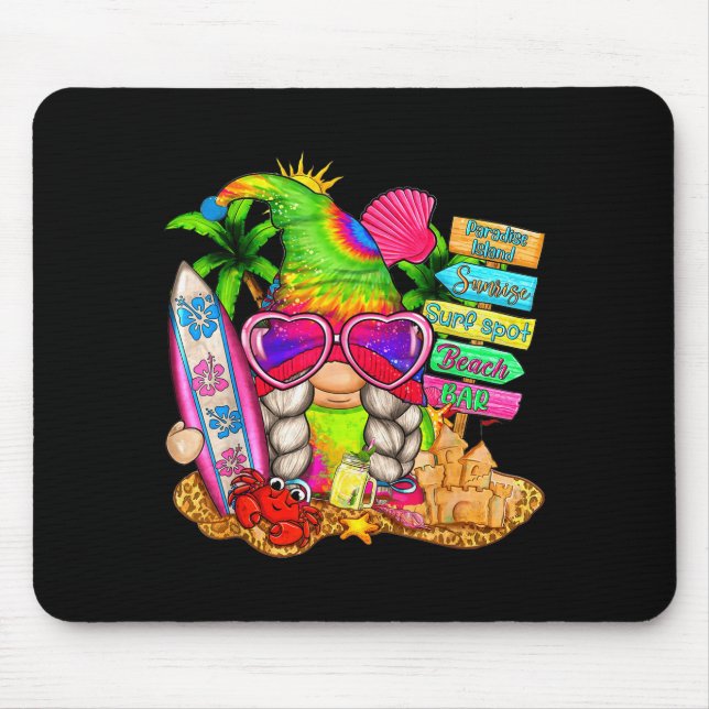 Tapis De Souris Summer Vibes Gnomes Beach Party Cute Gnome Hello S (Devant)