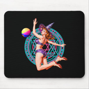 Tapis De Souris Summerween Beach Ll Pin-up Y Witch Halloween Magic