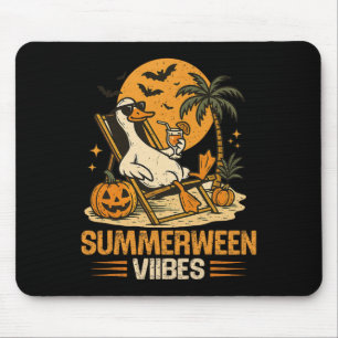 Tapis De Souris Summerween Goose Éffrayant Halloween Citrouille Be