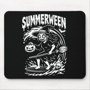 Tapis De Souris Summerween Halloween Été Surf Plage Sorcière