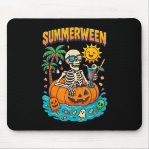 Tapis De Souris Summerween Skeleton Vibes Chillin Dans Un Flo Citr