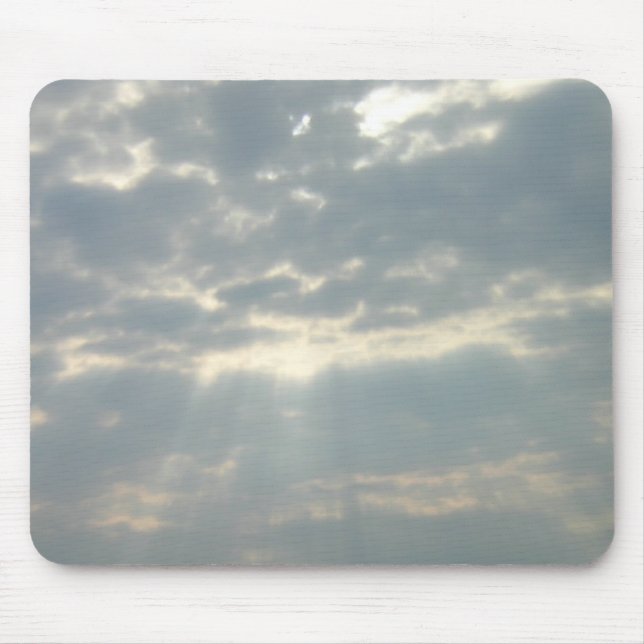 Tapis De Souris Sun brillant par des nuages Mousepad (Devant)