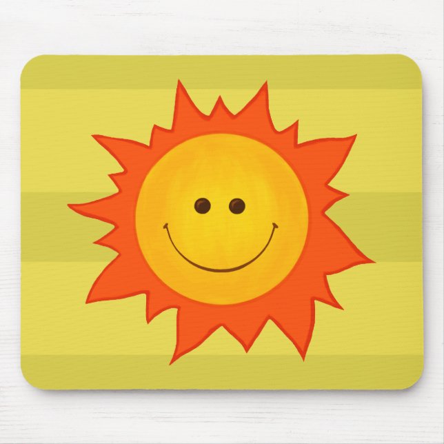 Tapis De Souris Sun de sourire heureux (Devant)
