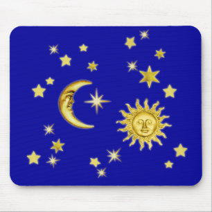 Tapis De Souris Sun, lune et étoiles