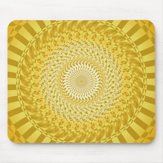 Tapis De Souris Sun Mandala en jaune (Devant)