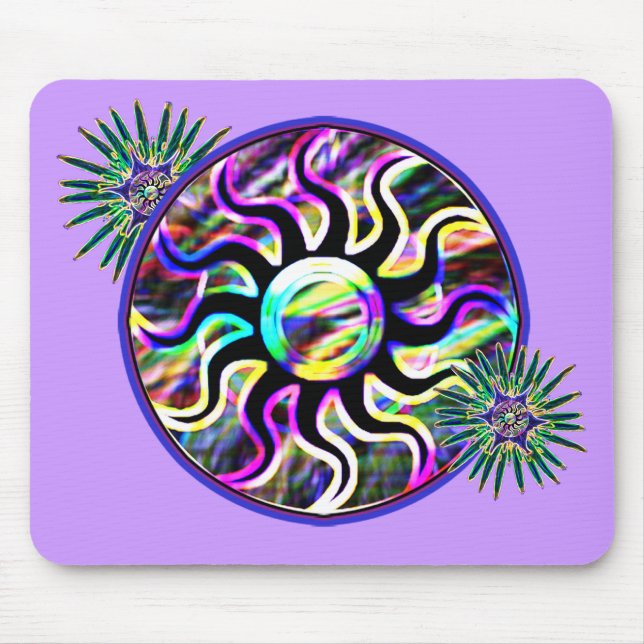 Tapis De Souris Sun psychédélique et lune Mousepad (Devant)