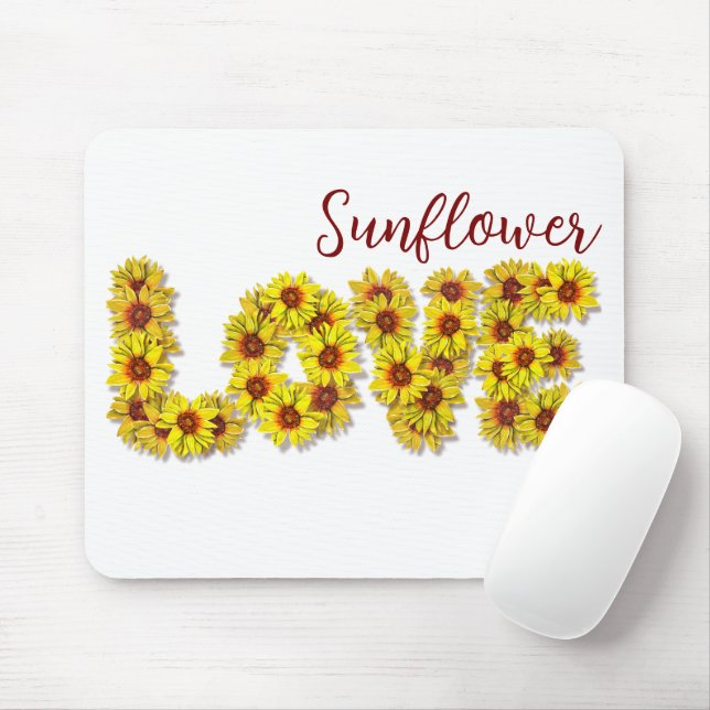 Tapis De Souris Sunflower Love Mouse Pad (Avec souris)