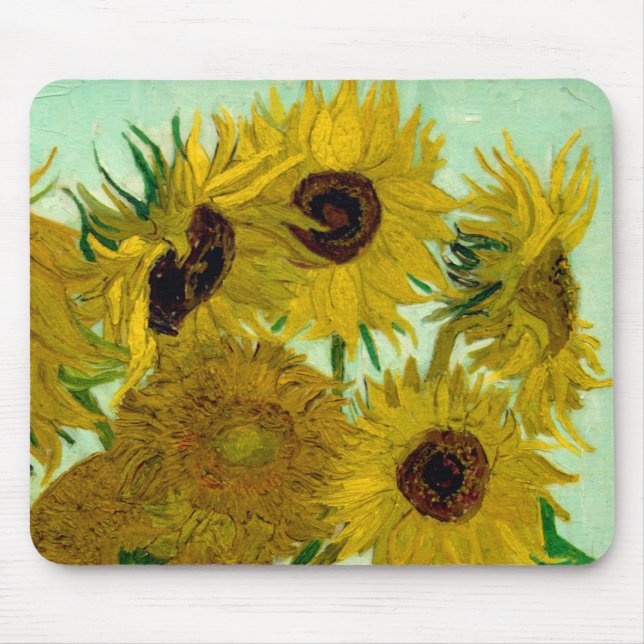 Tapis De Souris Sunflowers dans Vase Van Gogh Art (Devant)
