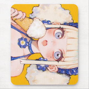 Tapis De Souris Sunny Scoop Anime Girl avec Vanilla Cone