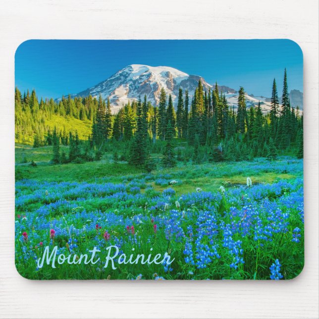 Tapis De Souris Sunrise Lupine et Mount Rainer (Devant)