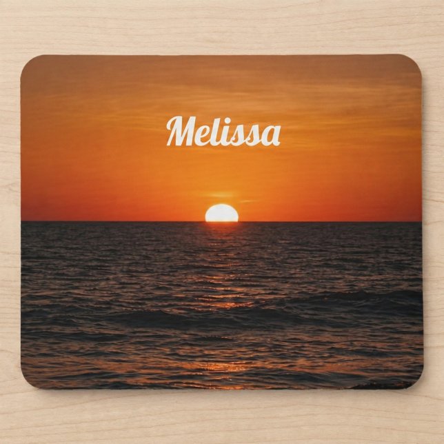 Tapis De Souris Sunset Ocean Custom Name (Créateur téléchargé)