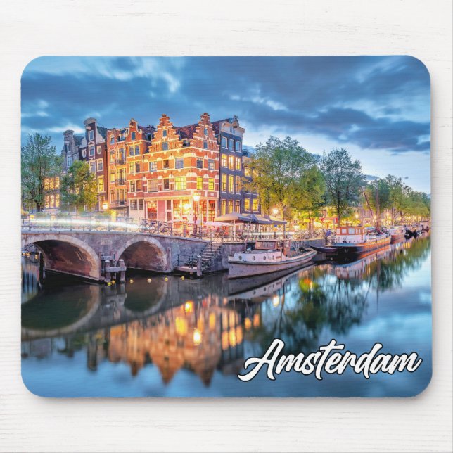 Tapis De Souris Sunset Over Amsterdam, Pays-Bas (Devant)