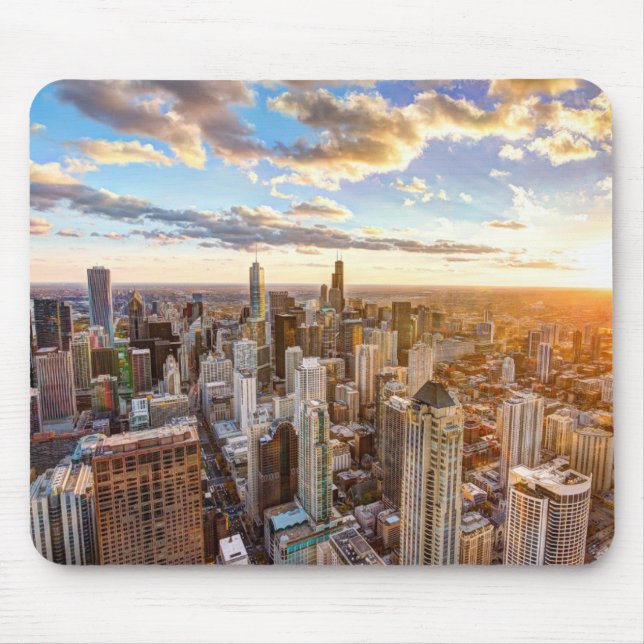 Tapis De Souris Sunset Over Chicago (Devant)