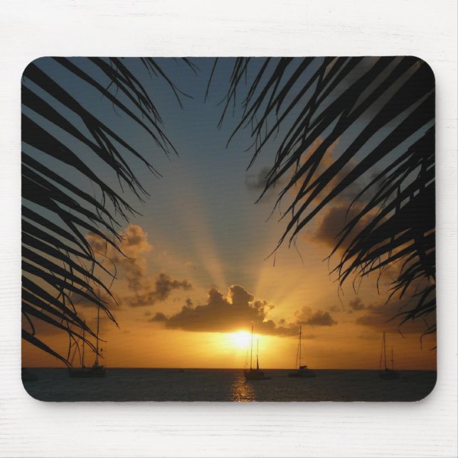 Tapis De Souris Sunset Through Palm Fronds (Devant)