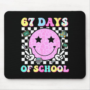 Tapis De Souris Super 67 Jours D'École Visage Souriant Enseignant 