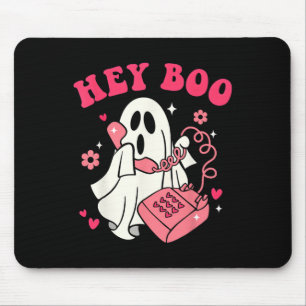 Tapis De Souris Super Hey Boo mignonne Ghost Funny Halloween Mens