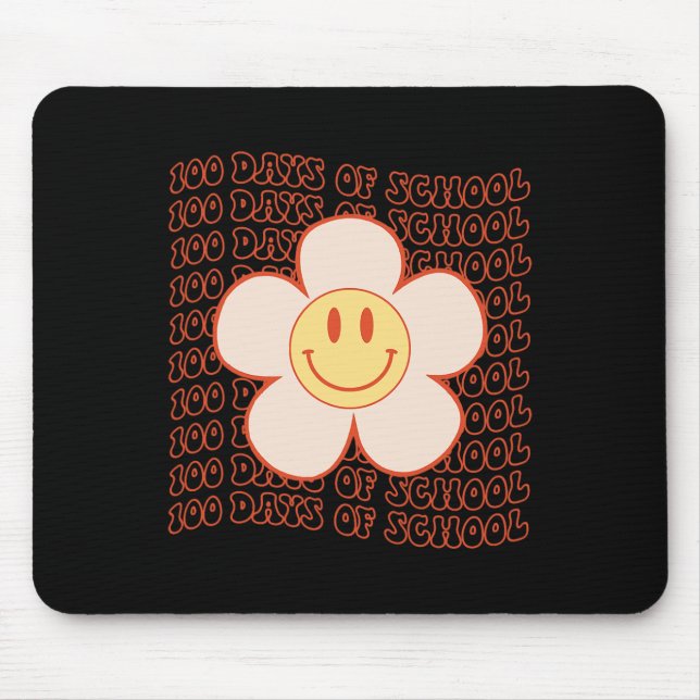 Tapis De Souris Super Joyeux Visage 100 Jours De Mignonne D'École  (Devant)