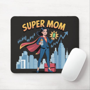 Tapis De Souris Super Maman Maman au travail Super-héroïne de l'
