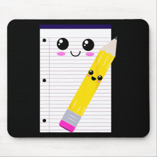 Tapis De Souris Super mignon et amusant bloc-notes et crayon Kawai
