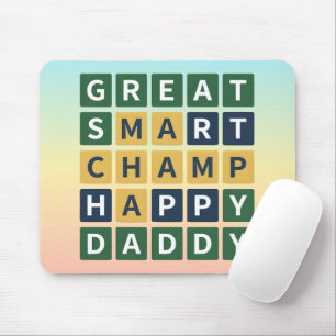 Tapis De Souris SUPER PAPA CHAMPION HEUREUX Papa de style Wordle