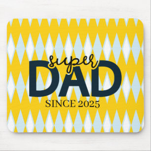 Tapis De Souris Super Papa depuis l'année Jaune Jacquard Motif