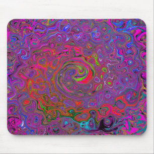 Tapis De Souris Super psychédélique Magenta Retro Liquide Swirl