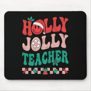 Tapis De Souris Super Retro Holly Xmas Jolly Enseignant Noël Vi