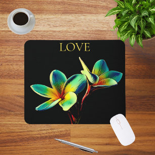 Tapis De Souris Superbe Plumeria Aquarelle Thème Mousepad