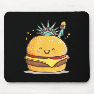 Tapis De Souris Superbe Statue Liberty Burger Costume Pour Garçons