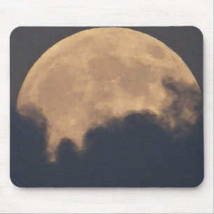 Tapis De Souris Superlune dans les nuages gris