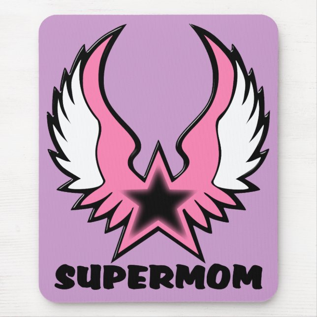 Tapis De Souris SuperMom : Ma mère est mon super héros (Devant)