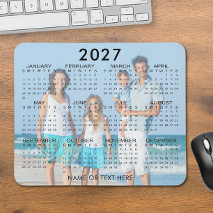 Tapis De Souris Superposition de photo de calendrier 2027 personna