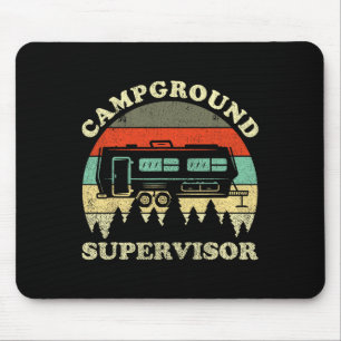 Tapis De Souris Superviseur de camping familial mari femme