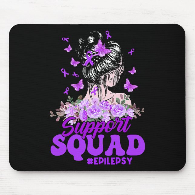 Tapis De Souris Support Squad Messy Bun Papillon Purple Ribbon Ep (Devant)