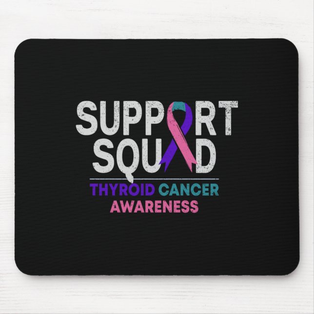 Tapis De Souris Support Squad Thyroide Cancer Awareness Month Ribb (Devant)