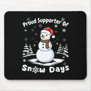 Tapis De Souris Supporter de journée de neige Flocon de neige Bonh
