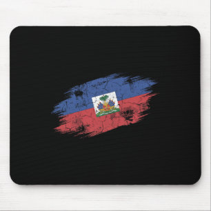 Tapis De Souris Supporteur de football haïtien Drapeau en lambeaux