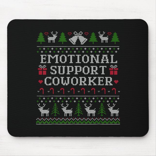 Tapis De Souris Suprt Coworker Retro Ugly Christmas Saying Quote  (Devant)